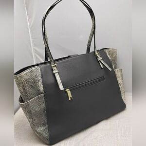 Chic Gray and Snake Print Tote Bag